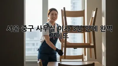 서울 중구 사무실 이사, 3분 안에 완벽 가이드 🏢🚚