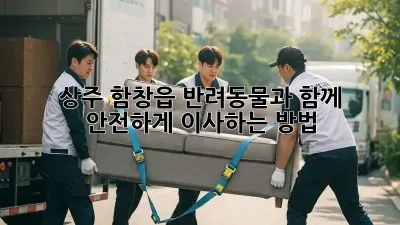 상주 함창읍 반려동물과 함께 안전하게 이사하는 방법