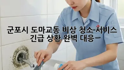 군포시 도마교동 비상 청소 서비스: 긴급 상황, 완벽 대응